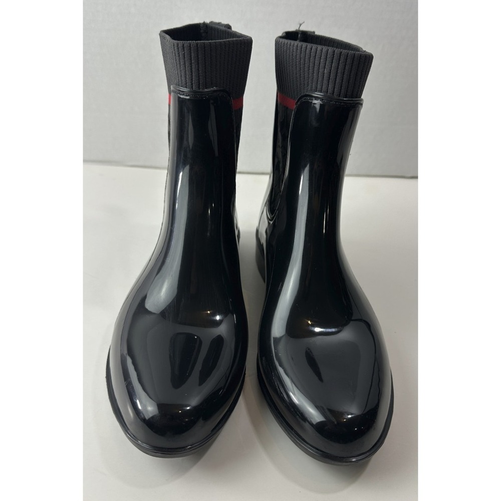 Coach Rivington Rain Boot Coach Signature Logo Shoes Black Booties Womens Size 9 - Picture 13 of 14